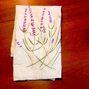 Lavender design flour sack tea towel from Sundance catalog